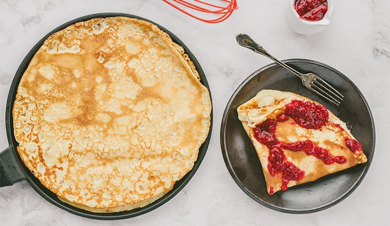 Recept - Pannenkoeken met peren en frambozen